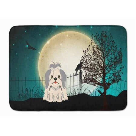 Carolines Treasures Halloween Scary Shih Tzu Silver White Machine Washable Memory Foam Mat BB2275RUG